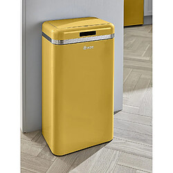 Avis Swan Retro Poubelle à Ouverture Automatique avec Capteur, Métal, 45 Litres, Vintage SWKA4500YELN