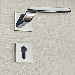 Poignée de porte design à cylindre finition aspect chrome brillant Luana - KATCHMEE