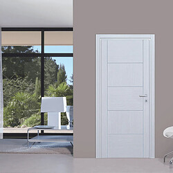 Reivilo Bloc-porte Casoar, H.204 x l.73 cm, aspect chêne blanc