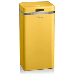 Swan Retro Poubelle à Ouverture Automatique avec Capteur, Métal, 45 Litres, Vintage SWKA4500YELN