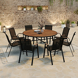 Idmarket SDJ NOUMEA ROND + 8 CH. BOIS/N