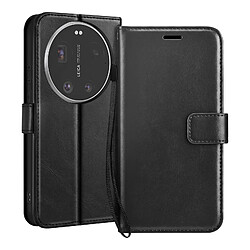 Mayaxess Étui Portefeuille pour Xiaomi 17 Ultra avec Dragonne et Fonction Support Noir