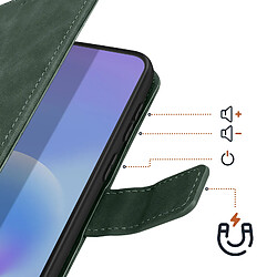 Acheter Avizar Étui Portefeuille pour Galaxy A57 avec Rabat Aimanté et Fonction Support Vert sapin