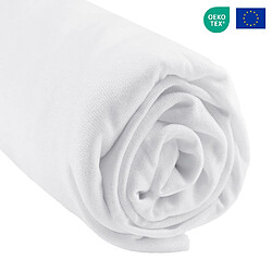 EASY DORT Drap housse 140x190 / 140x200 cm Bambou lit deux places - Blanc