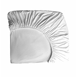 EASY DORT Drap housse 140x190 / 140x200 cm Bambou lit deux places - Blanc