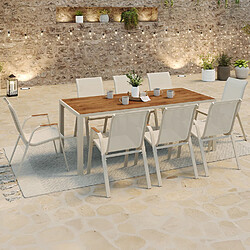 Idmarket Salon de jardin NOUMEA 8 PL.