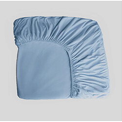 EASY DORT Drap housse 140x190 / 140x200 cm Bambou lit deux places - Ciel
