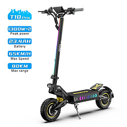 Trottinette électrique OOTD T10 pro Pliable, Moteur 1300W*2, Autonomie 80 km,Noir
