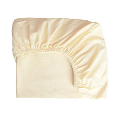 EASY DORT Drap housse 160x200 cm 100% Coton Bio pour lit king size Écru