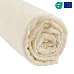 EASY DORT Drap housse 160x200 cm 100% Coton Bio pour lit king size Écru