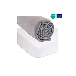 EASY DORT Drap housse 90x190 cm Bio Noisette + Alèse Bio