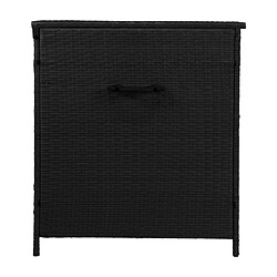 Acheter Monstershop Coffre de Rangement 582 L Rotin Noir Doublure Imperméable Extérieure Jardin