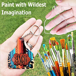 Acheter 90 pièces kit création porte-clés acrylique avec étiquettes vache anneaux et