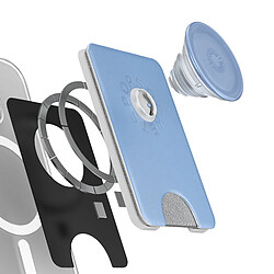 PopSockets Support PopWallet MagSafe pour Smartphone avec Porte-Cartes Intégré Bleu pas cher