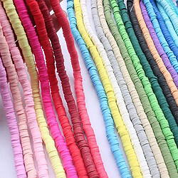 Perles en polymère 24 couleurs vives 6 mm kit création bijoux fantaisie élastique pas cher