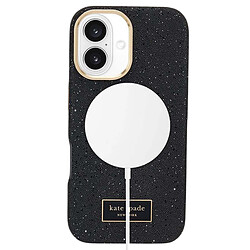 Kate Spade Coque pour iPhone 16 MagSafe Effet Grainé Dos Cristaux Scintillants Noir pas cher