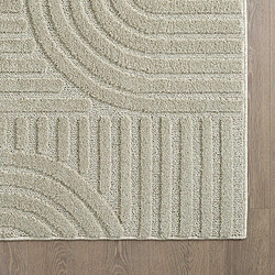 Avis UnAmourDeTapis Tapis salon 140 x 200 cm, motif géométrique en relief, beige, NOOR