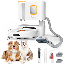 Aspirateur robot à vidage automatique TEENDOW D20s Max - 6000 Pa Aspirateur robot à vidage automatique - TEENDOW - D20s Max - 6000 Pa - 5000 mAh 240 min - Kit toilettage poils