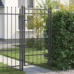 vidaXL Porte de Clôture HORST 100 x 175 cm métal Noir Verrouillable