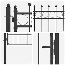 Acheter vidaXL Porte de Clôture HORST 100 x 150 cm métal Noir Verrouillable