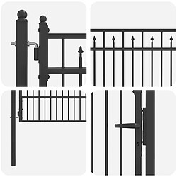 Acheter vidaXL Porte de Clôture HORST 100 x 150 cm métal Noir Verrouillable