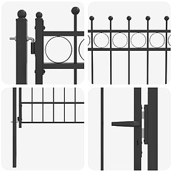 Acheter vidaXL Porte de Clôture HORST 100 x 125 cm métal Noir Verrouillable