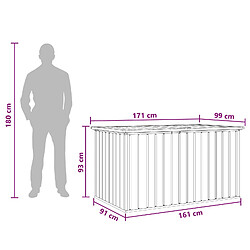 vidaXL Boîte de Rangement Extérieure Acier galvanisé 171 x 99 x 93 cm pas cher
