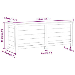 vidaXL Boîte à coussins extérieur Anthracite 150x50x56 cm Sapin massif pas cher