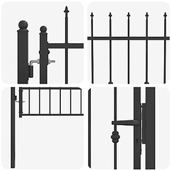 Acheter vidaXL Porte de Clôture HORST 100 x 125 cm métal Noir Verrouillable