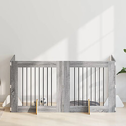 vidaXL Portillon pour chien avec supports 4 pcs Sonoma gris 80 x 80 cm