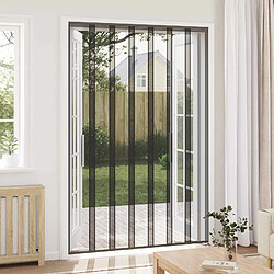vidaXL Écran de porte insectes avec rideau en maille Noir 160 x 240 cm