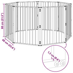 vidaXL Porte pour chien 8 pcs Noir 60 x 80 cm Acier galvanisé pas cher
