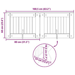 vidaXL Portillon pour chien avec supports 2 pcs Chêne noir 80 x 60 cm pas cher