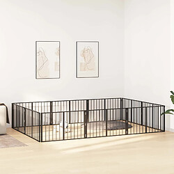 Avis vidaXL Porte pour chien 10 pcs Noir 100 x 60 cm Acier galvanisé