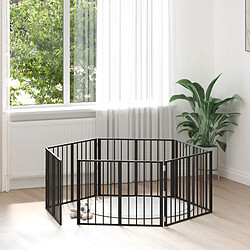 vidaXL Porte pour chien 6 pcs Noir 80 x 60 cm Acier galvanisé