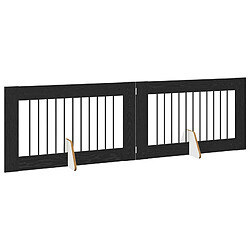 Acheter vidaXL Portillon pour chien avec supports 2 pcs Chêne noir 100 x 60 cm
