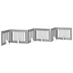 Acheter vidaXL Portillon pour chien avec supports 6 pcs Sonoma gris 80 x 60 cm