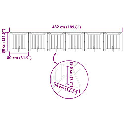 vidaXL Portillon pour chien avec supports 6 pcs Chêne noir 80 x 80 cm pas cher
