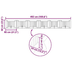 vidaXL Portillon pour chien avec supports 6 pcs Sonoma gris 80 x 60 cm pas cher