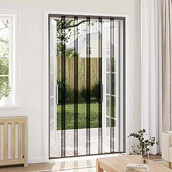 vidaXL Écran de porte insectes avec rideau en maille Noir polyester