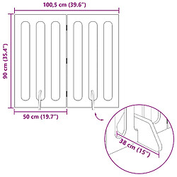 vidaXL Clôture pliable pour animaux 2 pcs Chêne Noir Bois d’ingénierie pas cher
