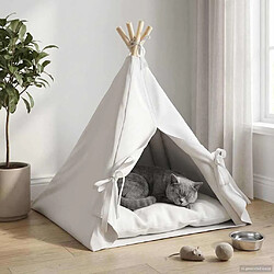 vidaXL Teepee pour animaux de compagnie avec coussin 60 x 60 x 70 cm