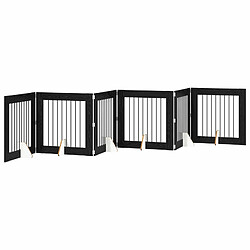 Acheter vidaXL Portillon pour chien avec supports 6 pcs Chêne noir 80 x 80 cm