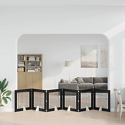 Avis vidaXL Portillon pour chien avec supports 6 pcs Chêne noir 80 x 80 cm