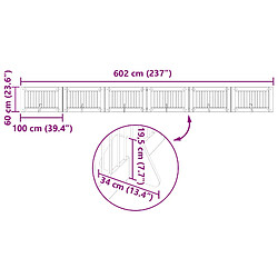 vidaXL Portillon pour chien avec supports 6 pcs Sonoma gris pas cher