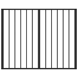 Acheter vidaXL Porte pour chien 10 pcs Noir 100 x 60 cm Acier galvanisé