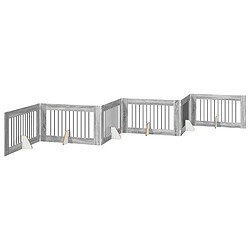 Acheter vidaXL Portillon pour chien avec supports 6 pcs Sonoma gris