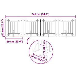 vidaXL Portillon pour chien avec supports 4 pcs Chêne noir 60 x 60 cm pas cher