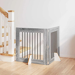 vidaXL Portillon pour chien avec supports 2 pcs Sonoma gris 80 x 80 cm
