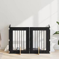 vidaXL Portillon pour chien avec supports 4 pcs Chêne noir 60 x 80 cm